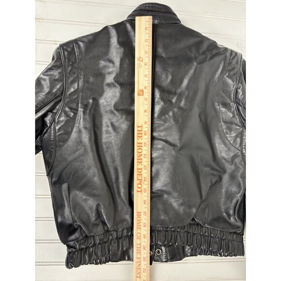 Vtg 80s Wilson Leather Jacket Womens 8 Motorcycle Cafe Black Lined Biker Retro - Picture 10 of 10